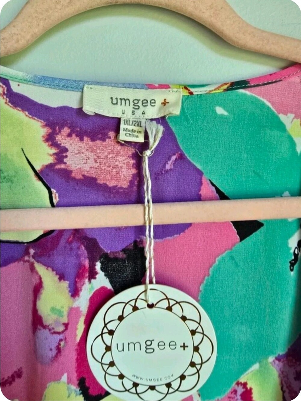 UMGEE New Emerald Mix Vibrant Floral Open Front Longline Kimono SZ 1XL 2XL Boho - Picture 6 of 9